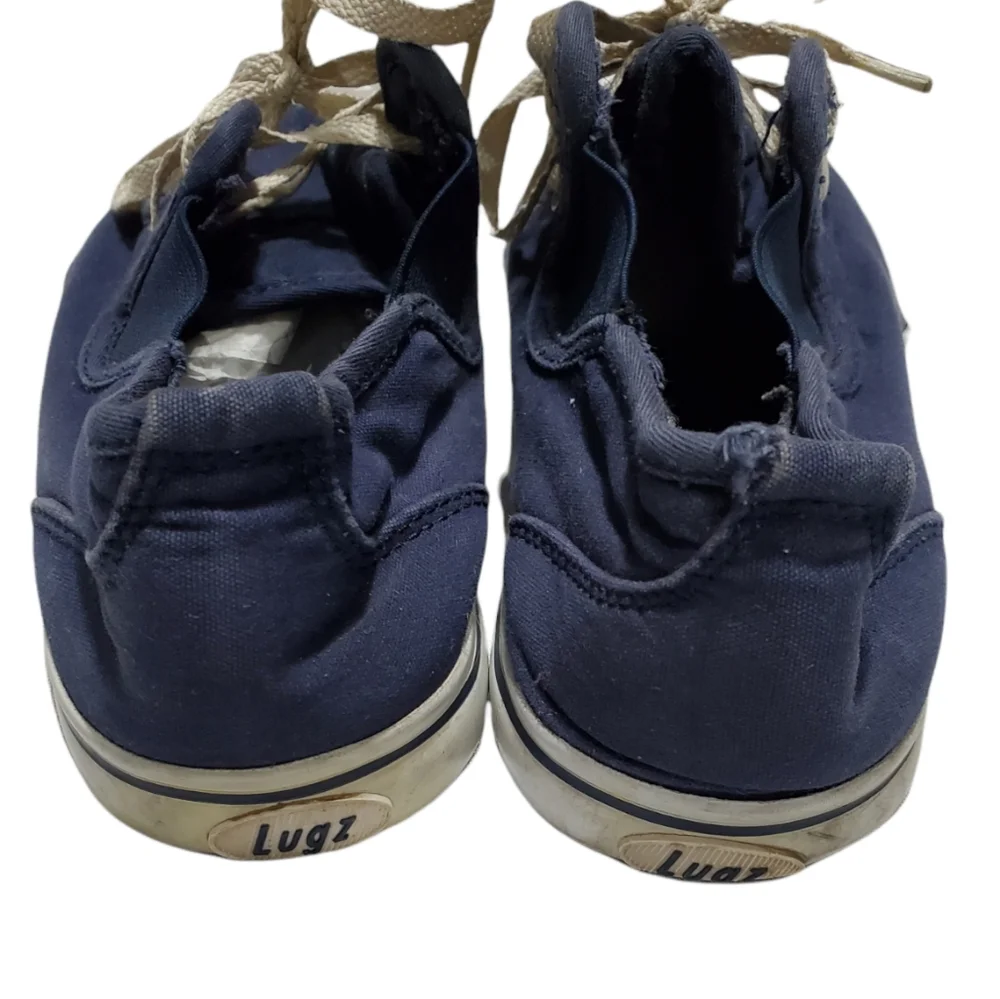 Men's blue and white Lugz sneakers.